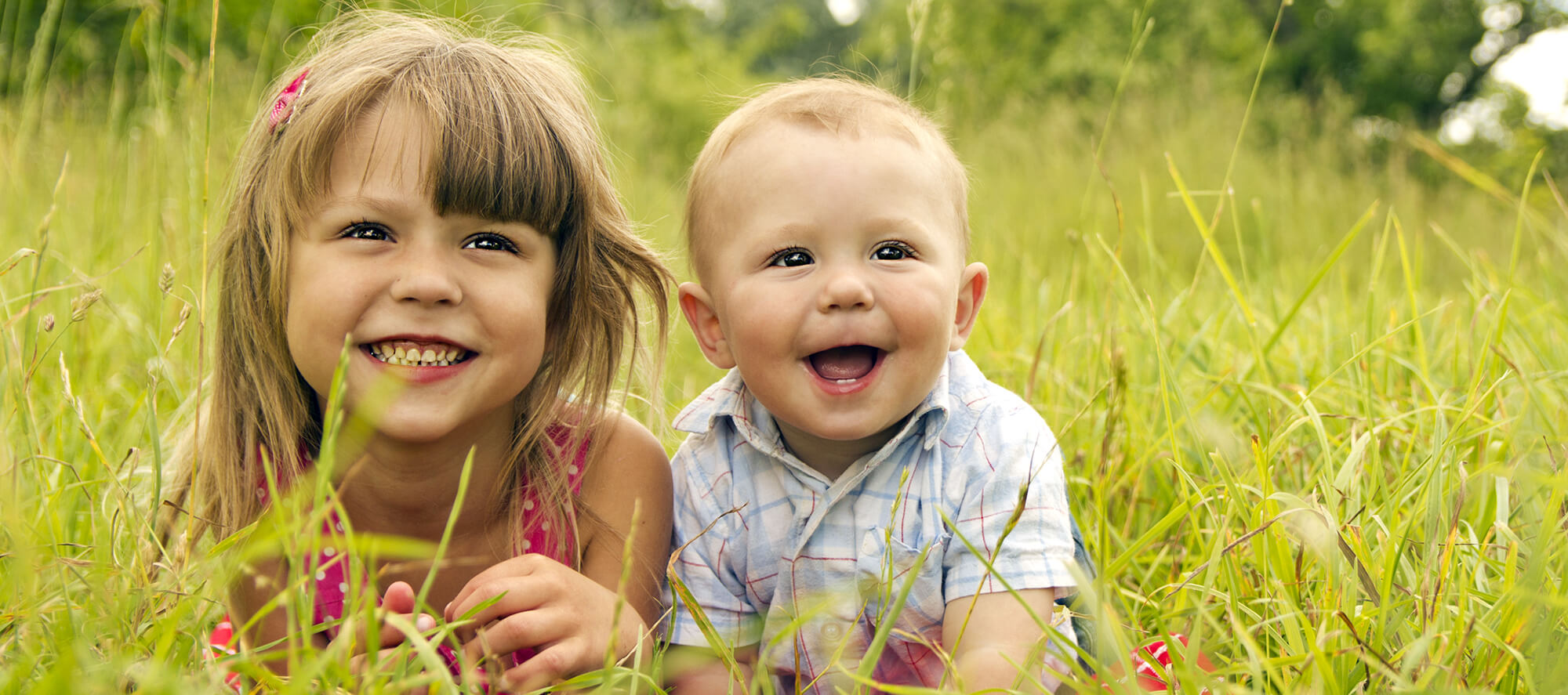 Sister and baby brother